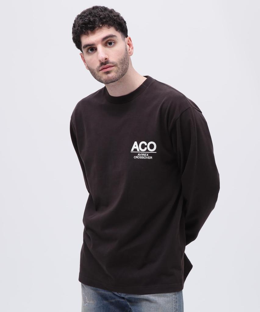 Avirex CROSSOVER BANDANA PATCH LONGSLEEVE Size T-SHIRT, Men's, M, 010, Black, 783-4230023