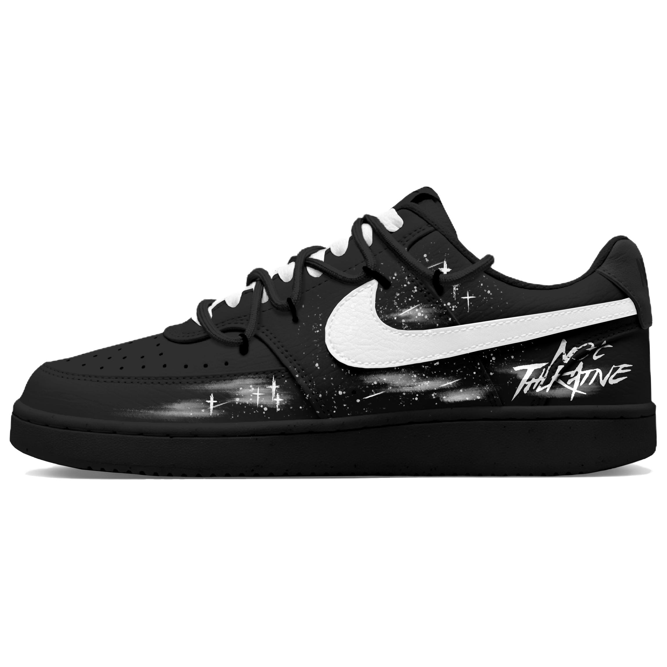 

Nike Court Vision 1 Black Warrior, Starry Graffiti Low top Skateboard Shoes Unisex FZ0630-010-(Team932-) 40.5