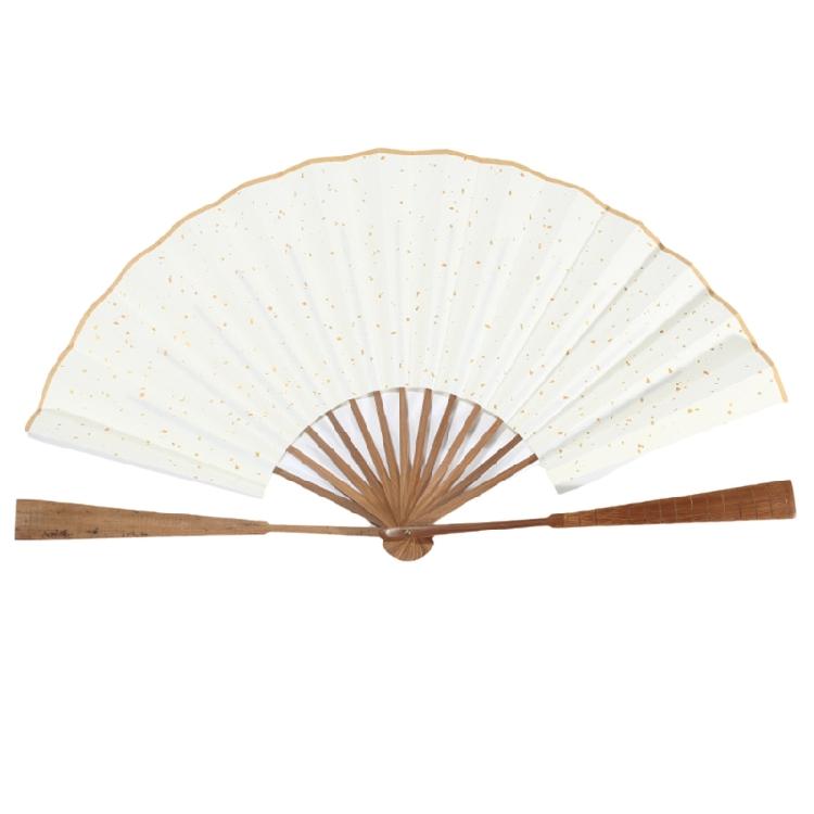 Blank Rice Paper Sprinkle Wood Handle Elegant Hand Folding Stage Fan