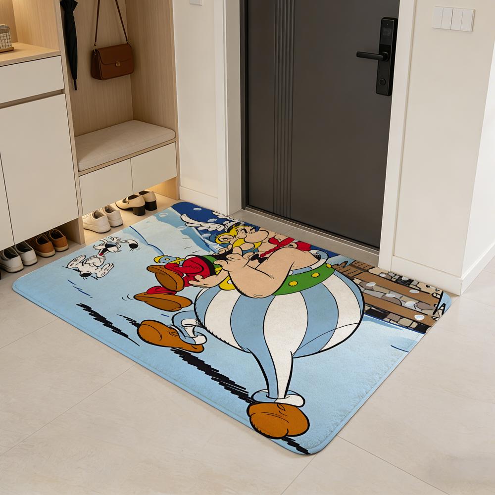 

comic A-Asterix Floor Mat Flannel Door Mat Non-Slip Absorbent Washable Indoor Home Rug 40x60cm