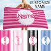 Customized Beach Towel Name Personalized Microfiber Beach Towel Pool Anti-Sand Summer Seaside Super Absorbent Bath Towel