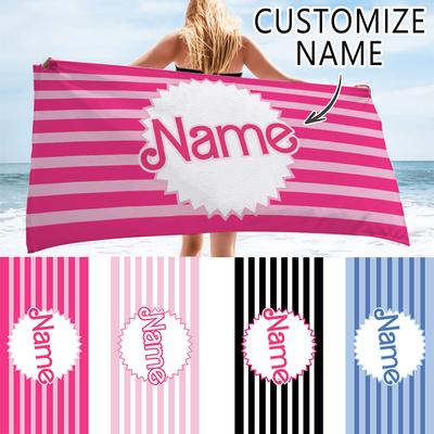 Personalisierbares Strandtuch mit Namen, personalisiertes Mikrofaser-Strandtuch, Pool, Sandabweisend, Sommer, Meeresufer, Super saugfähiges Handtuch