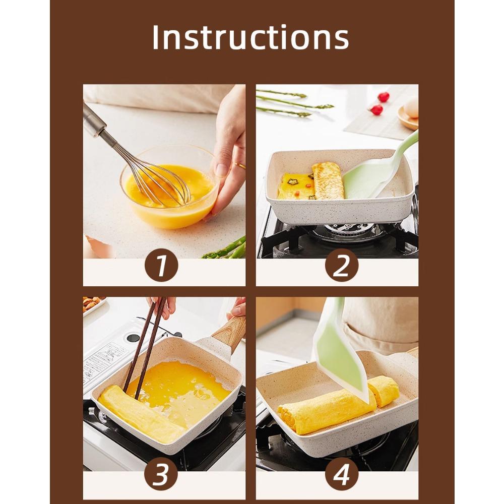 1ks, litinová pánev na vejce Tamagoyaki - obdélníková pánev na japonskou omeletu - malá pánev pro dokonalé tamago - kuchyňské náčiní a gadget pro domácnost