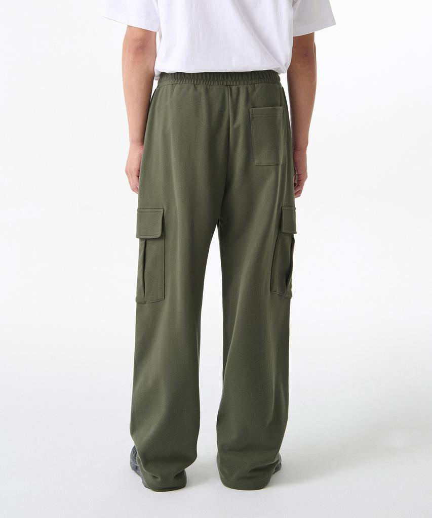 MUSINSA STANDARD One-Pleat Wide Cargo Sweatpants [Khaki]