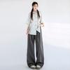 Three-dimensional Flower Suit Pants for Women In Autumn Straight Pants High Waist Drooping Floor Pants Casual Wide-leg Pants Tall Pants