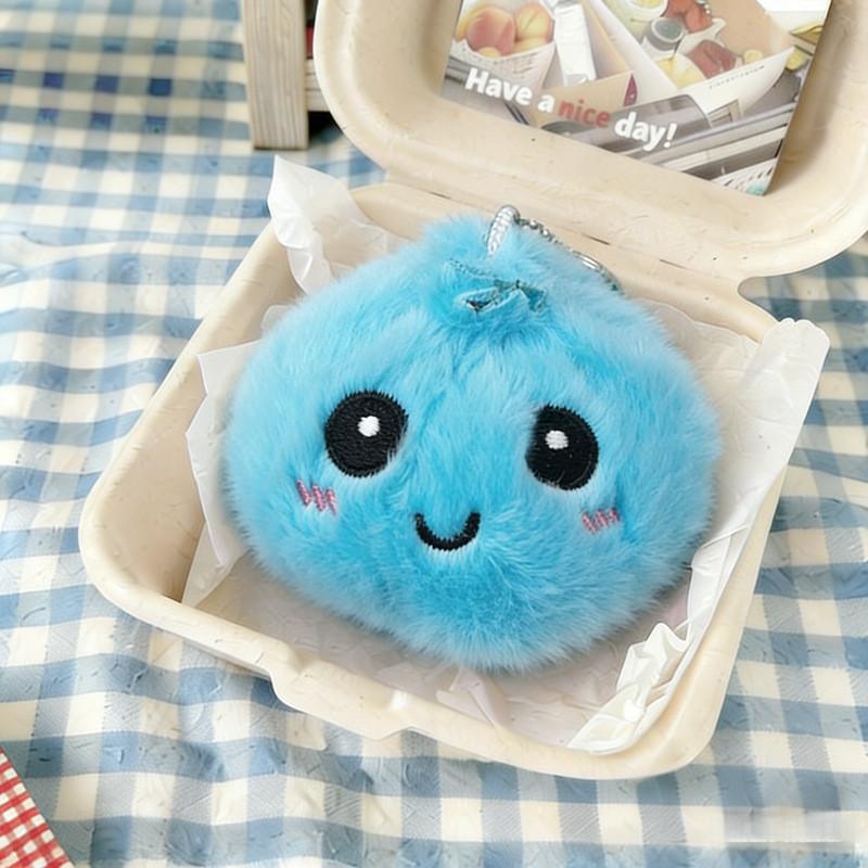 Portachiavi Baozi Emoji Carino Peluche Morbido Cartone Animato Faccina Sorridente Per Bambini E Ragazzi