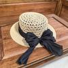 French Light Luxury Handmade Hollow Fine Raffia Hemp Sun Hat Hollow Breathable Sun Hat Top Hat