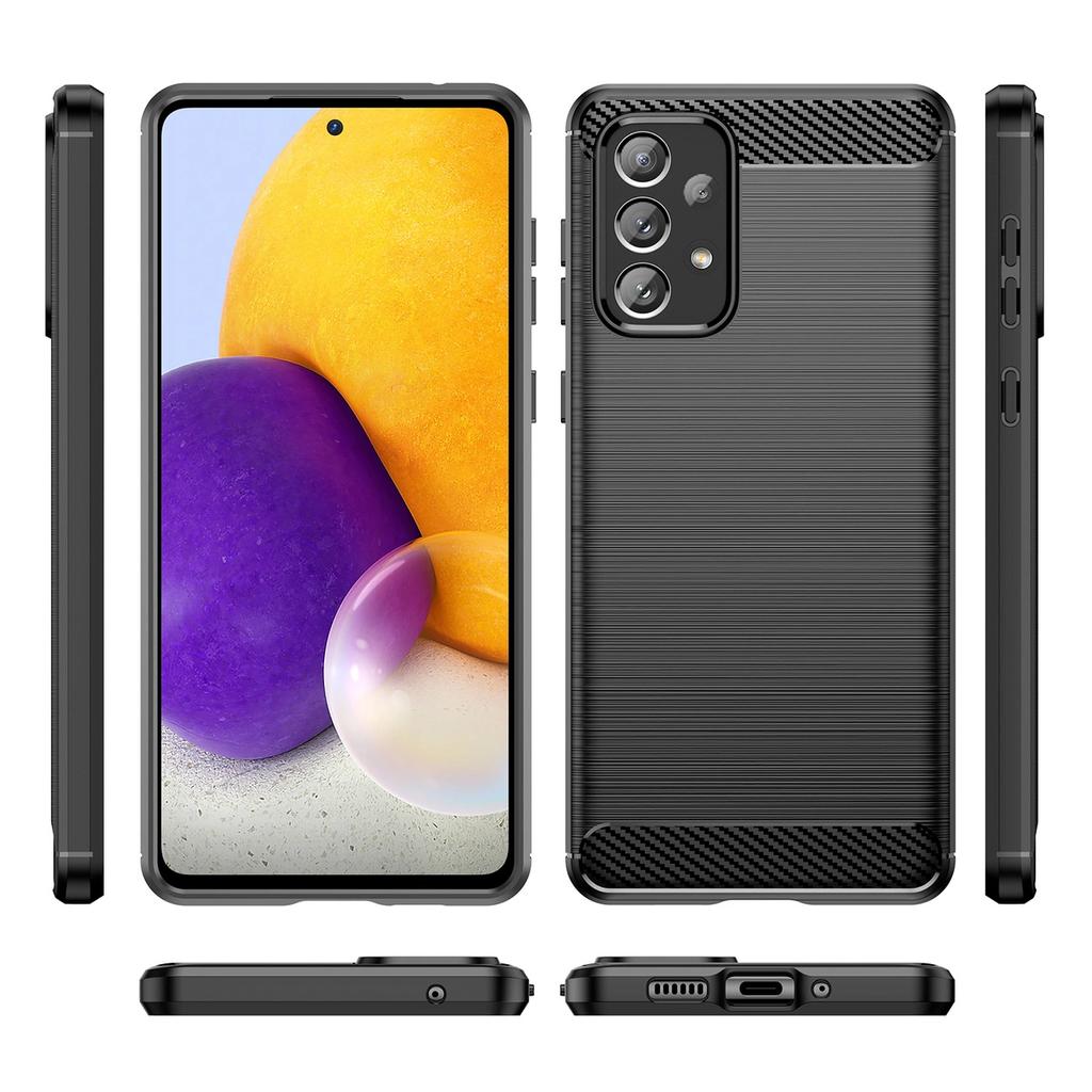 Carbon Case Flexible Case Cover Samsung Galaxy A73 Black