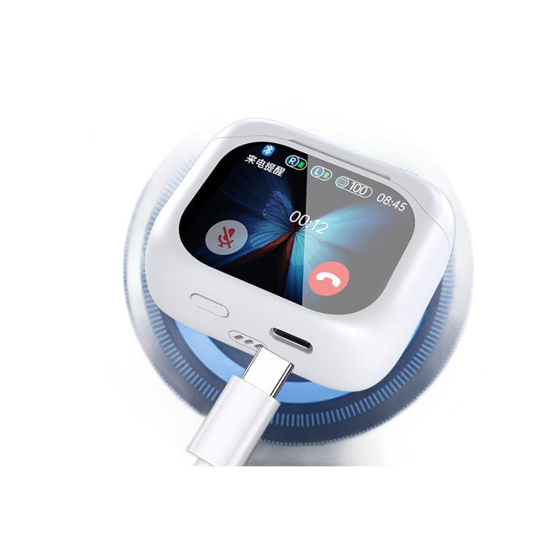 New UI ANC Wireless Bluetooth Earbuds with Digital Display and Smart Screen for Sports