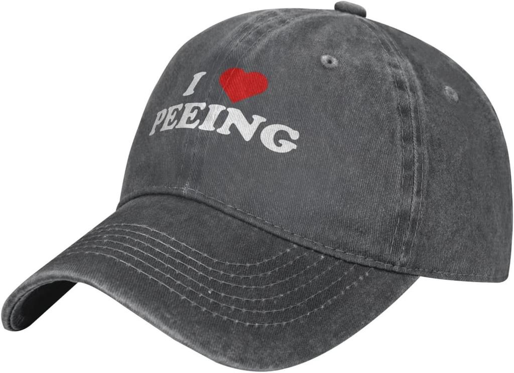 I Love Peeing Graphic Cotton Baseball Cap Adjustable Vintage Dad Hat Casual Unisex