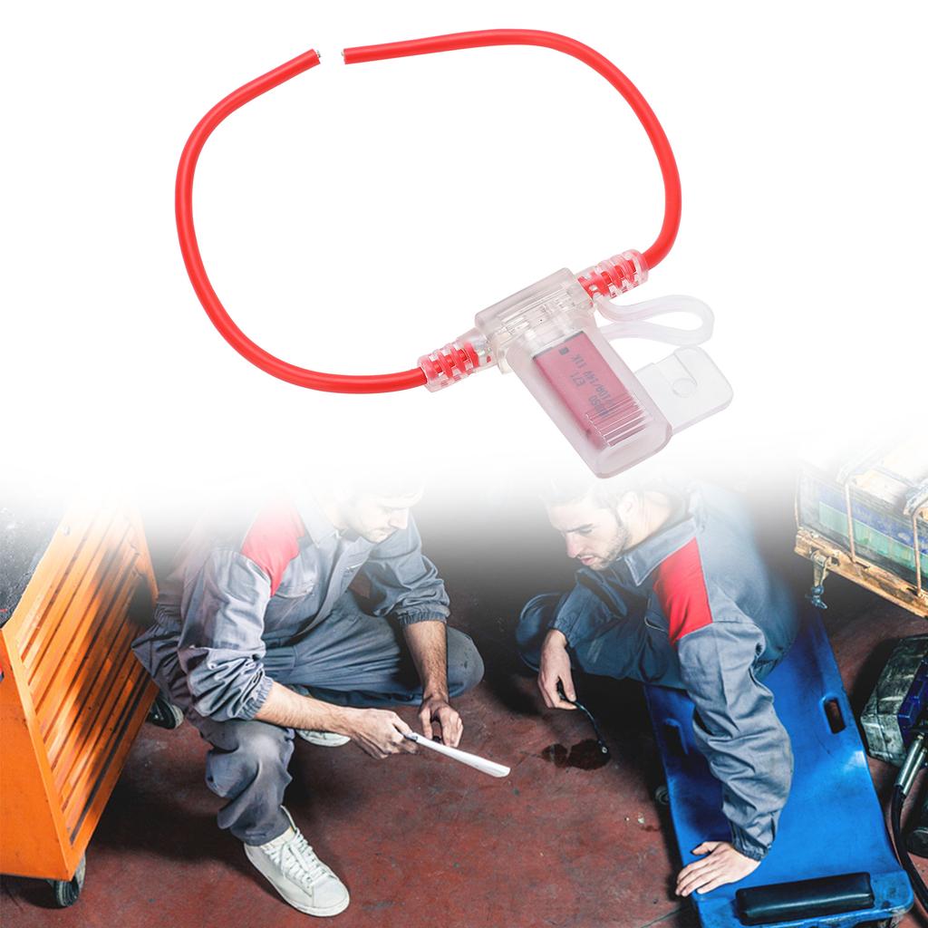 31.5cm 12AWG Car Fuse Holder TPE PVC with Manual Reset 10A Fuse for Automobiles Trunks RVs