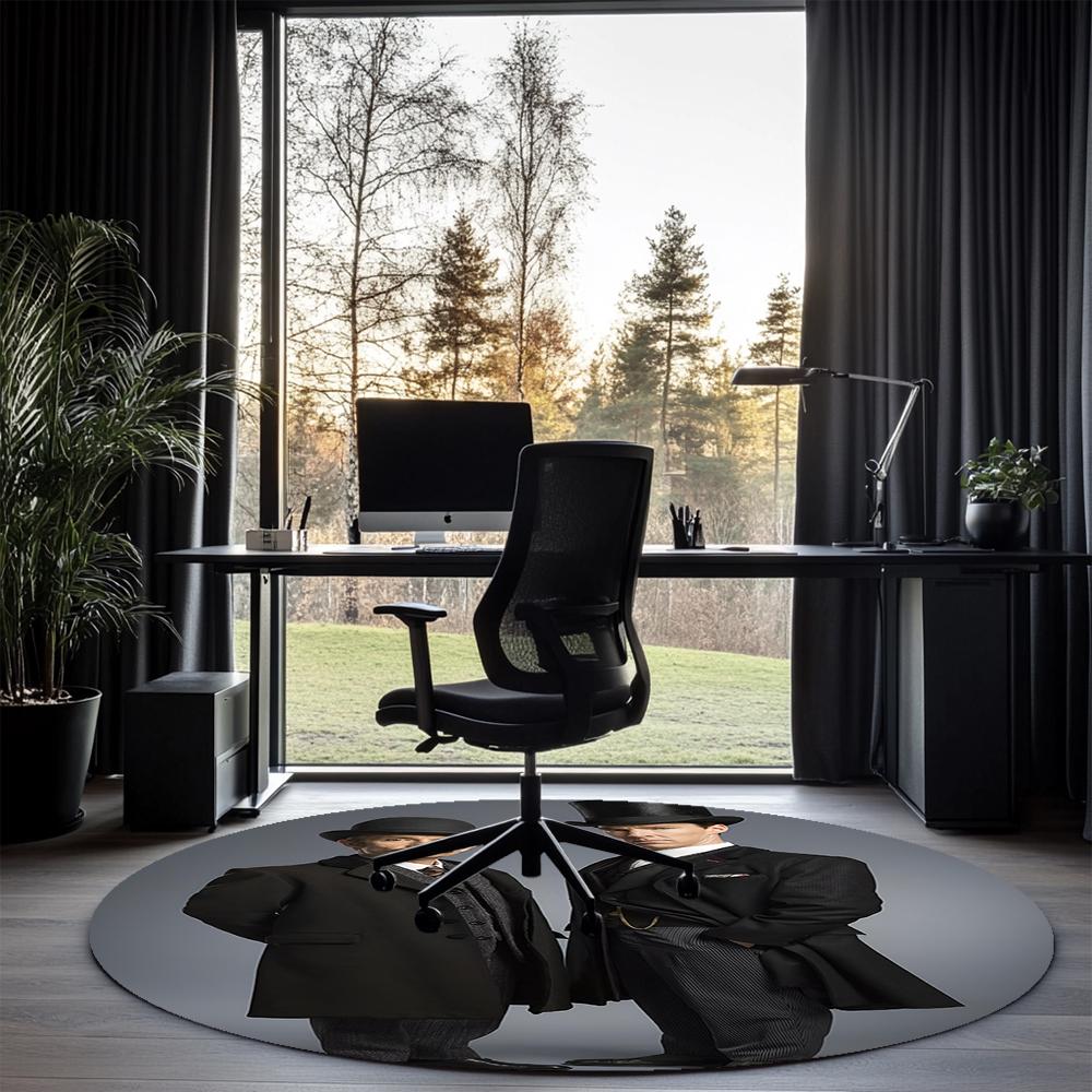 Sherlock Printed Round Rug Carpet Chair Rug Area Rug Entryway Doormats,for Office Chair Living Room Bedroom Kitchen Room.
