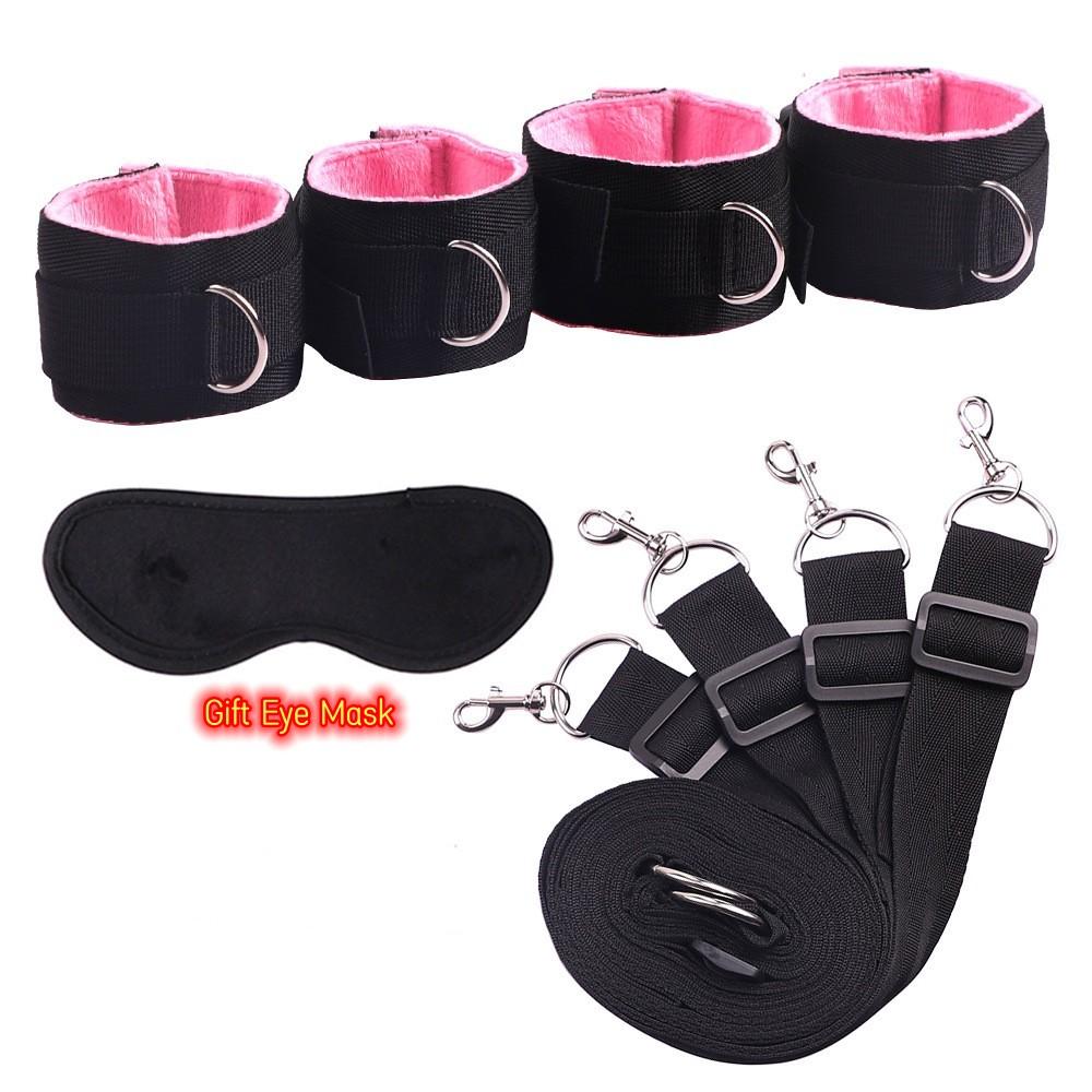 VaHppy Bed Sex Bondage 5 Colors Nylon 5CM Gift Eye Mask Handcuffs Foot Cuffs High Quality Product Couple Adult Sex Toys SM BDSM