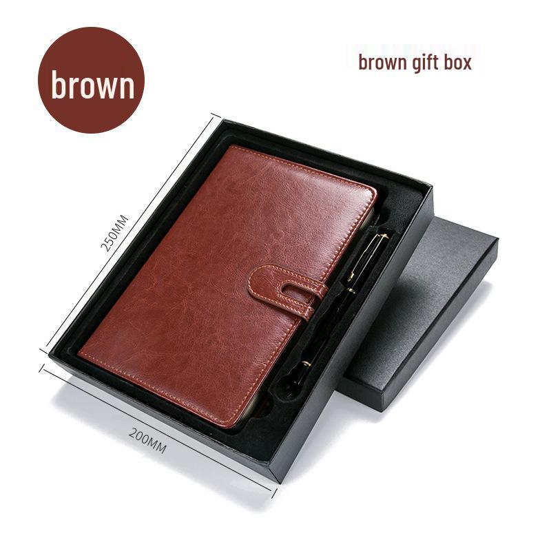 Custom Logo Faux Leather Buckle Business Notebook