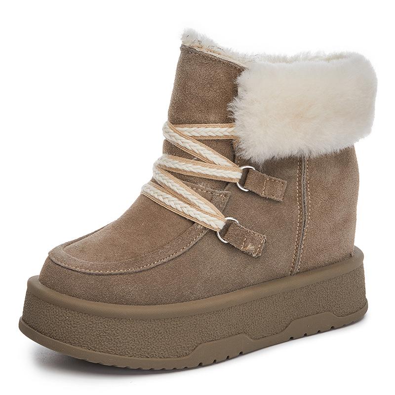 Snow Boots Increase In Height In Autumn and Winter New Platform Casual Shoes Ins Trendy Small Velvet Cotton Shoes A