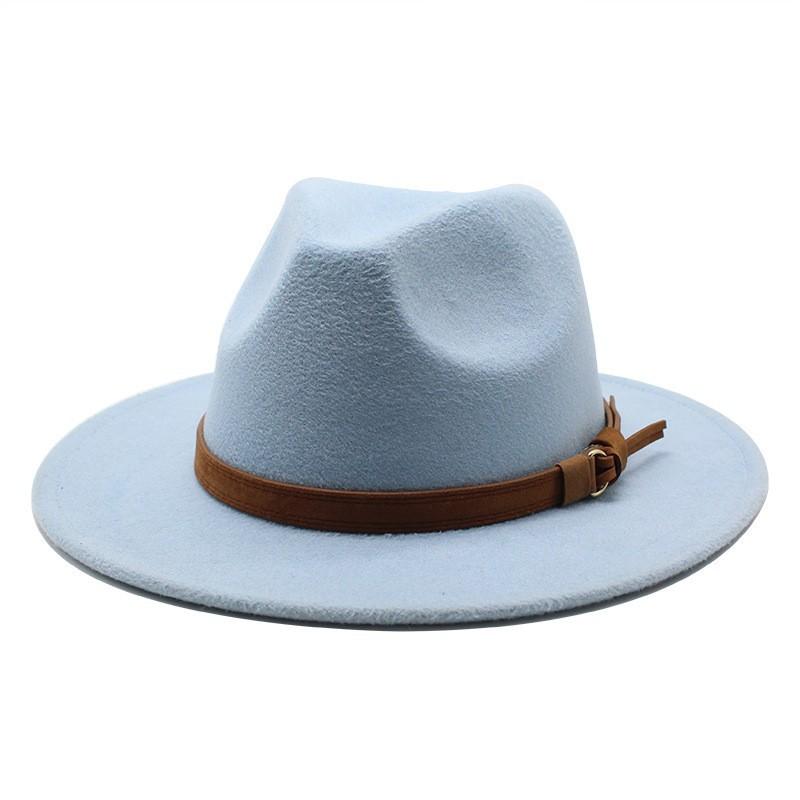Unisex široký klobouk z plsti Pánské Dámské Panama Trilby Klobouky
