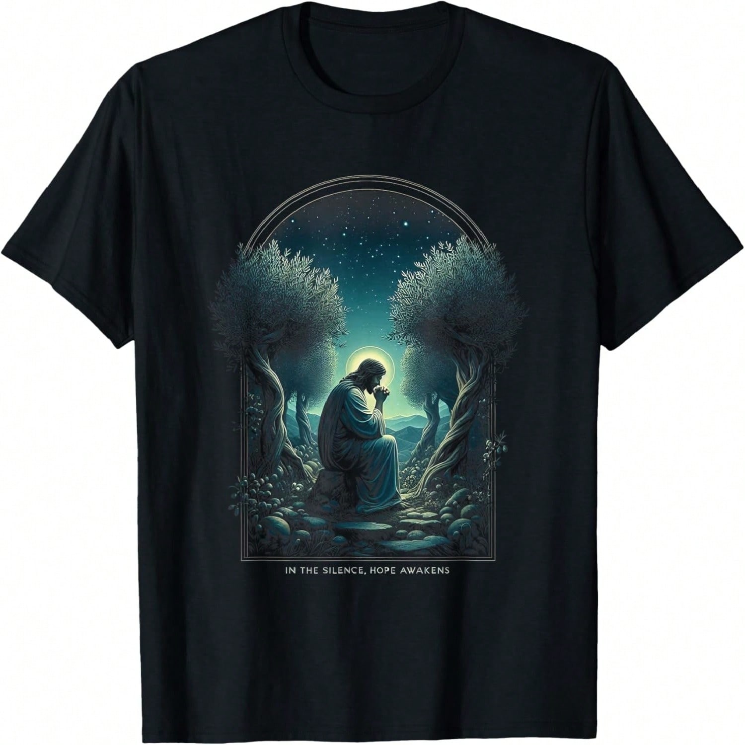 Jesus Riding Dinosaur UFO Alien Cross Religious Retro God T-Shirt S разноцветный