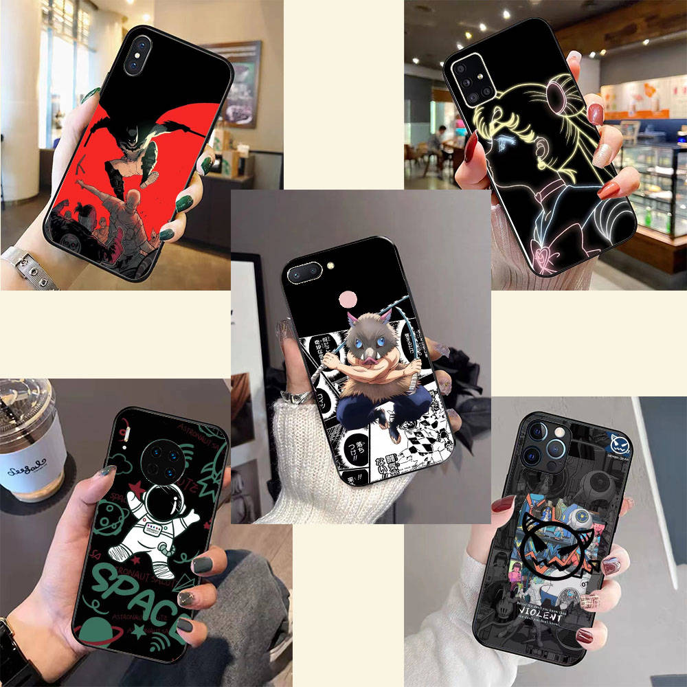 

LM-33 Демон медведь силиконовый чехол для iPhone 15 14 Xiaomi POCO M6 F6 Redmi Note 13 12 13C 8 9 Samsung S24 S23 S22 S21 FE Pro Plus Ultra iPhone 13 Pro чёрный