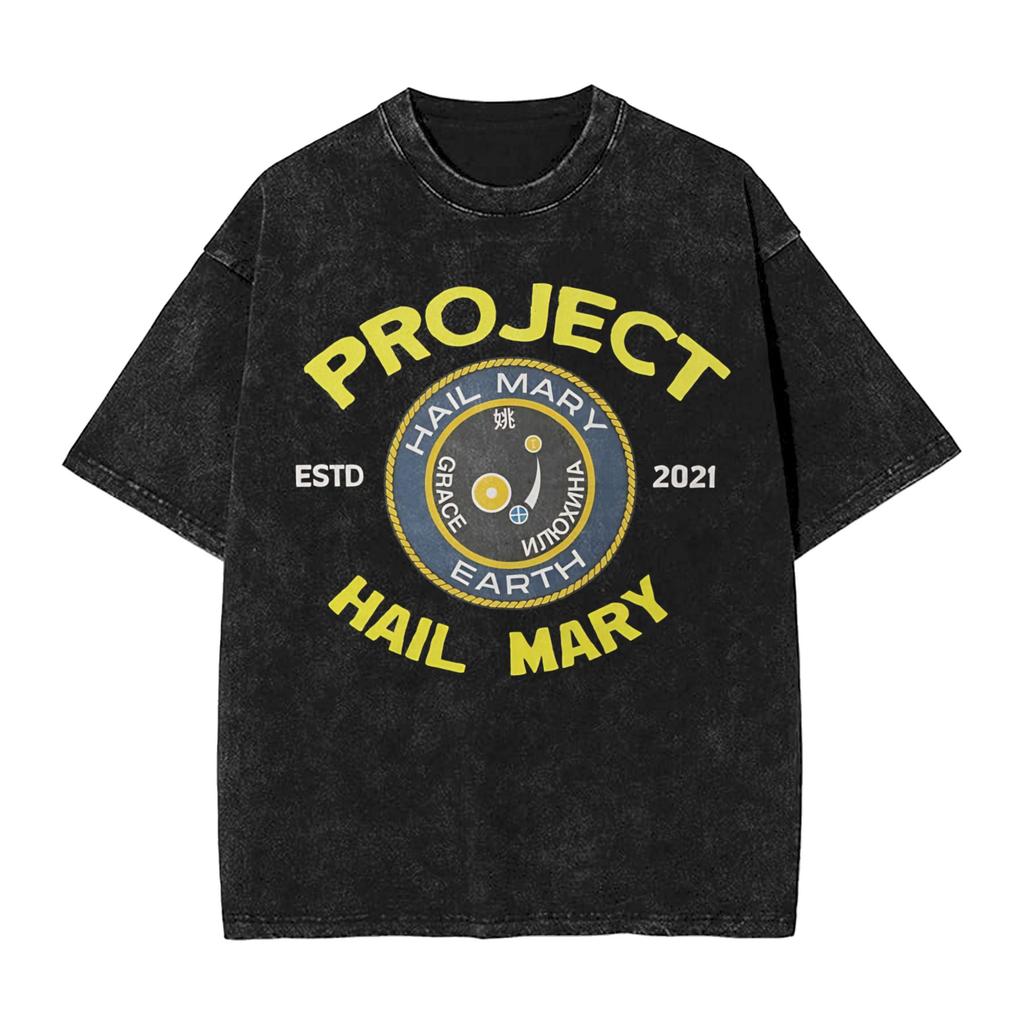Streetwear T Shirt Believe In The Hail Mary Project Hail Mary Cotton T Shirts Fashion Tee Shirt For Male Summer Y2k Retro Tops