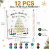 Christmas Gift Box Acrylic Paint Marker Set with Light Board for Kids DIY Drawing Art Craft
