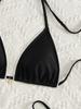 Einfarbiger Spitzenbesatz zum Binden Sexy Bikini Split Badeanzug Damen