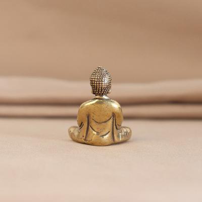 Mini Solid Copper Sakyamuni Buddha Statue Ornament Miniature Figurines