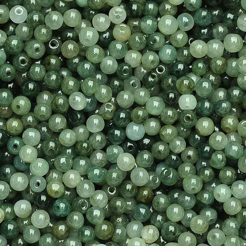 A-Grade Authentic Burmese Jadeite Jade Ice Type Oil Green Round Beads