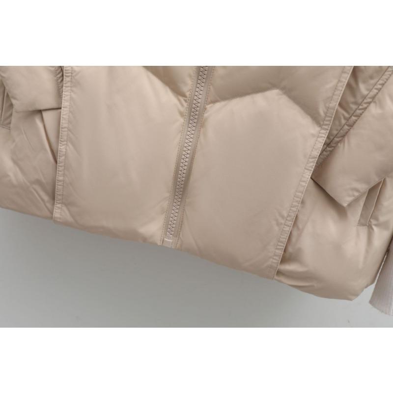 Autumn and Winter Women's 90 Duck Down Waistcoat Solid Colour Simple Wave Pattern Down Jacket Loose Short Waistcoat