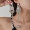 Fashion Personalized Micro-diamond Earrings, Thai Retro Women's Long Luxury Earrings, Bell Fringed Earrings