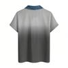 Ladies' Gradient Casual Fashion Short Sleeved Shirt Top