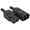 Упаковка з 5 шт. IEC 320 Роз'єми роз'ємів C14 та C13 Female Inline Adapter Plug для побутової та офісної техніки