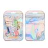 50pcs Laser Packaging Bags Resealable OPP Bags Cosmetic Bag One Side Clear Holographic Mini Aluminum Foil Zip Lock Bags Thick