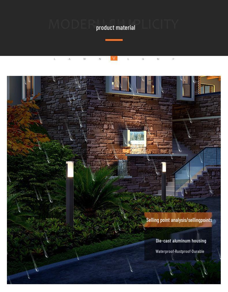 Waterproof Modern LED Lawn Light for Outdoor Courtyards and Gardens