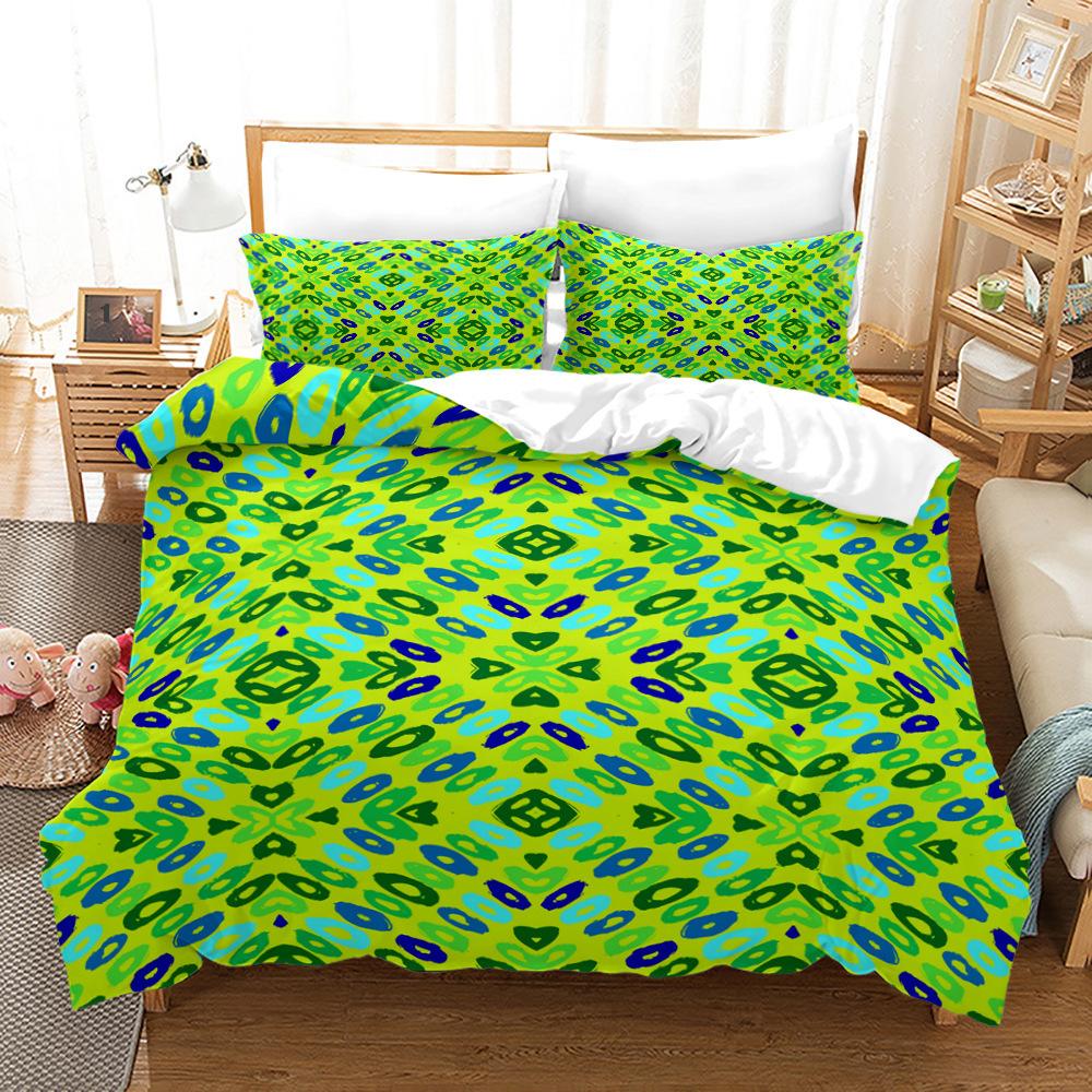 Home Textile Splicing Quilt Cover Digital Printing Three-Piece Set 3D