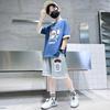 2024 Boys' Summer Short-Sleeved Outfit: Sporty & Stylish Fit for Medium and Large Boys