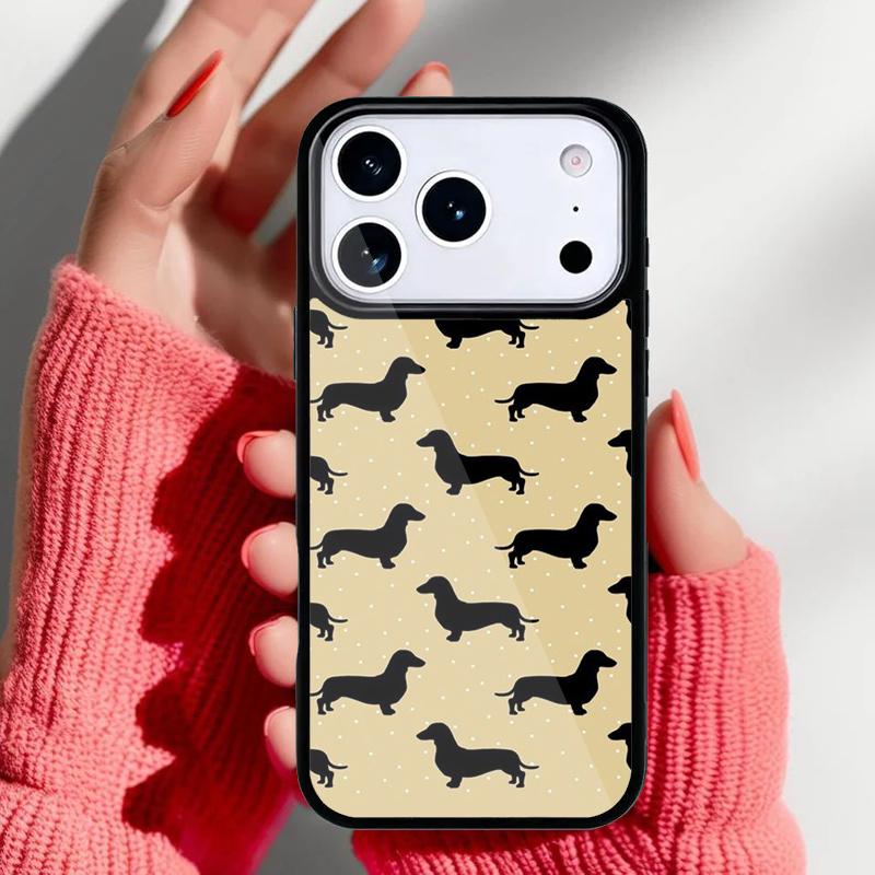 Cartoon Dackel Wursthund Handyhülle für iPhone 17 16 15 14 13 Pro Max Rückabdeckung für 12 11 Pro Coque