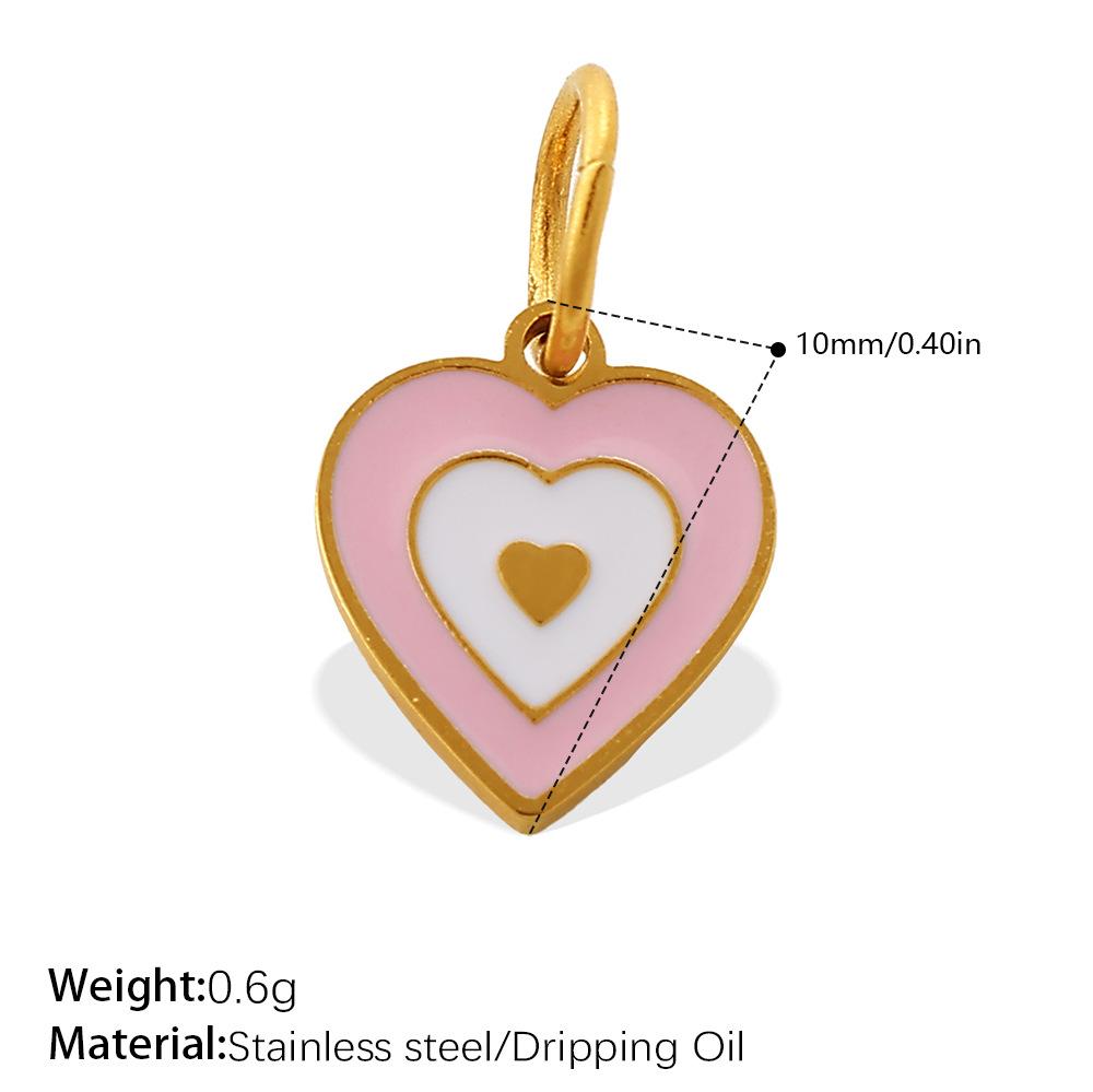 Creative Dripping Oil Colorful Three-Dimensional Diy Pendant Stainless Steel Gold-Plated Small Pendant Pendant Collection