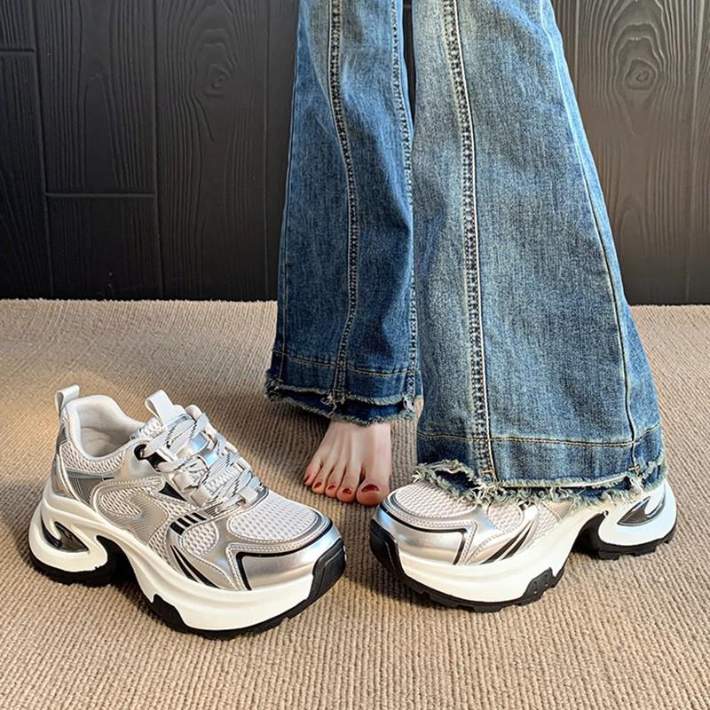 Thick-soled Heightening Silver Women's New Spring and Summer Small Casual Sports Women's Shoes