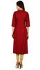 Bimba Women Red Cotton Kurta Kurti Solid Tunic 3 4 Sleeve Indian Chic Regular Custom