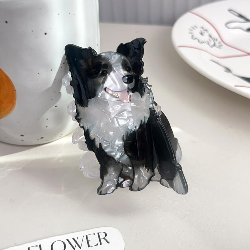 Fofos Animais Pequenos Cachorrinho Presilhas de Cabelo de Acrílico Parte de Trás da Cabeça Presilha Tubarão Desenho Animado Samoye Corgi Border Collie Garra de Cabelo Presilha Acessórios