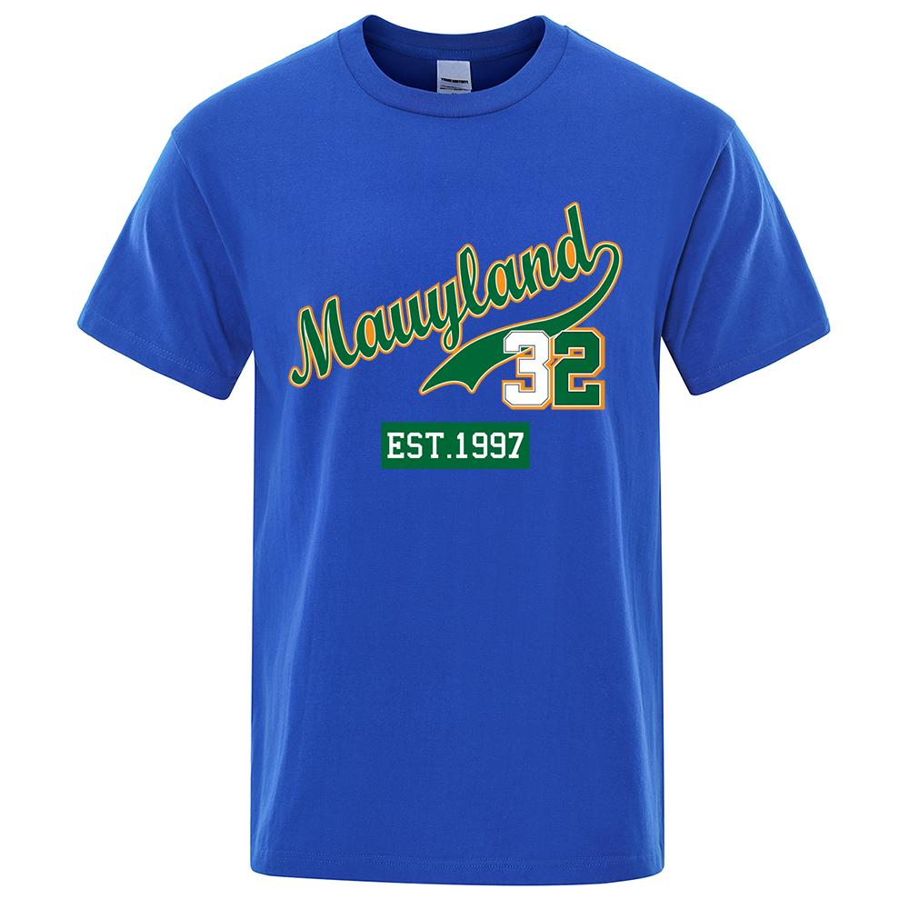 Marllyland 32 Est.1997 Streetwear Letter Graphics Tops Man Casual Oversize T Shirt Cotton Crewneck Loose T Shirts