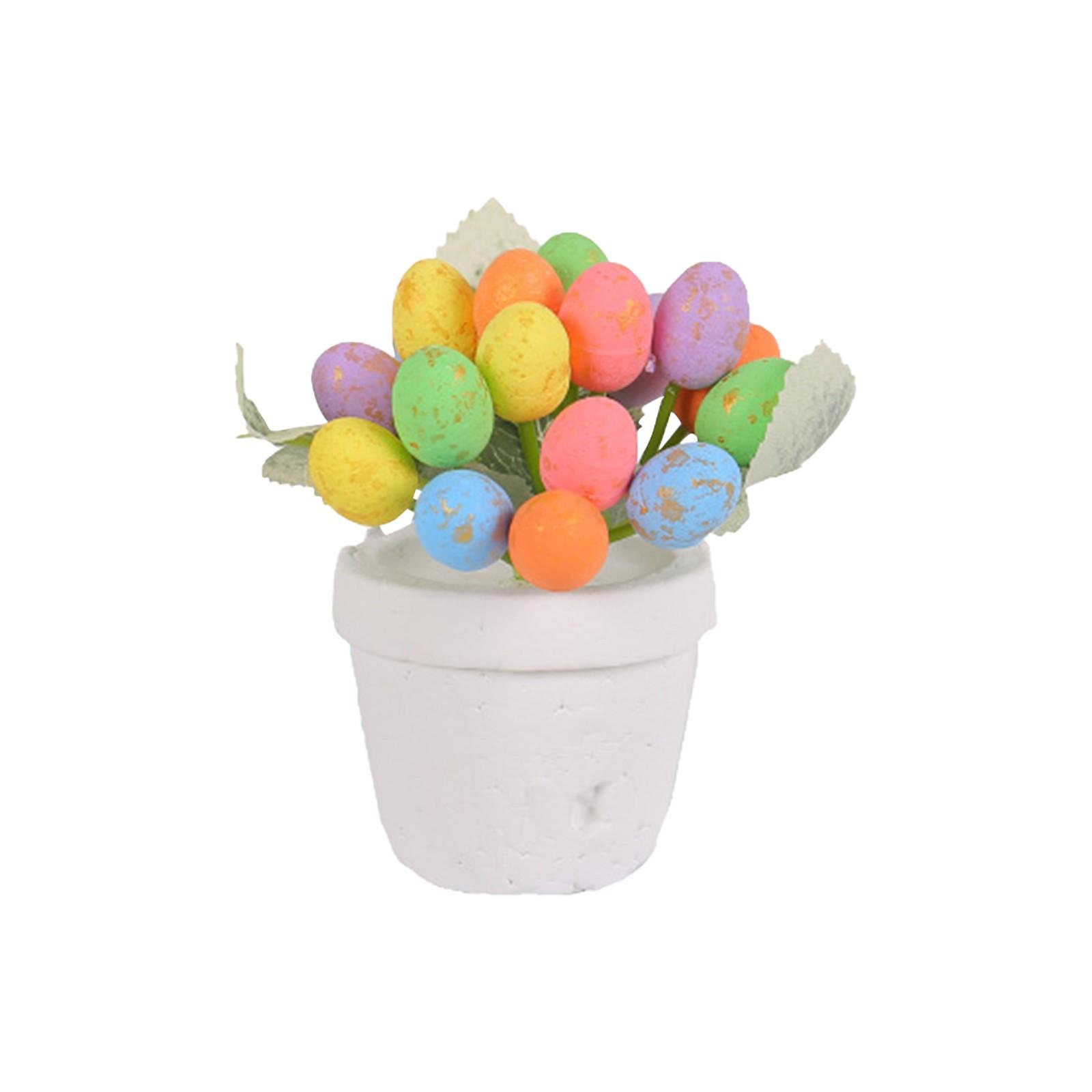 Пятнистые яйца 2024. Пасхальные имитации яиц. Пасхальный настольный орнамент в горшке среднего размера.