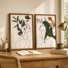 Abstract Wall Art Botanical Line Flower Woman Figure Canvas Painting Modern Style Poster Prints Bedroom Living Room Wall Decor