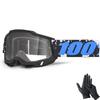GRANTZ ONE Accuri2 Clear Lens Motorcycle Motocross Officially Imported from Includes Nitrile Gloves 100% Goggles, Japan, (Callisto)