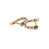 Exquisite Russian Purple Gold Emerald Ear Buckle Sweet Small Rose Gold Plated Round Green Zircon Earrings Jewelry