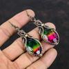 Faceted Multi Tourmaline Earring Copper Wire Wrapped Earring Gemstone Copper Jewelry Handmade Earrings Wire Wrapped Jewelry Gifts For Mother