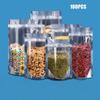 100Pcs Wholesale Clear Front Transparent Stand Up Smell Proof Resealable Ziplock Aluminum Foil Packaging Mylar Food Bag