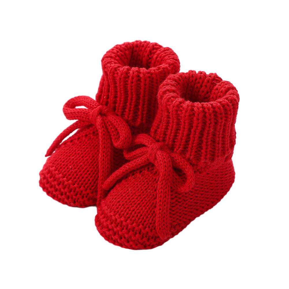 New Baby Bow Tie Knitted Sock Shoes Non-Slip Soft Sole First Walker Socks Cute Crawling Sock for Infants Toddler Footwear