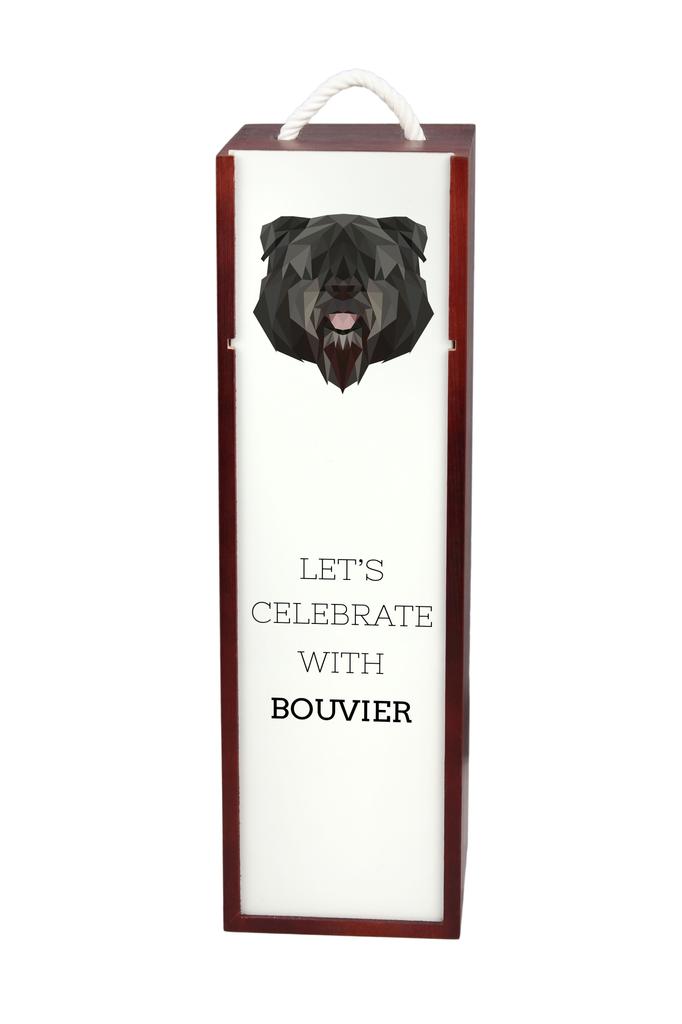 Bouvier Des Flandres - Geometryczne Pudełko Ze Zdjęciem I Napisem Na Wino Marki Art-Dog