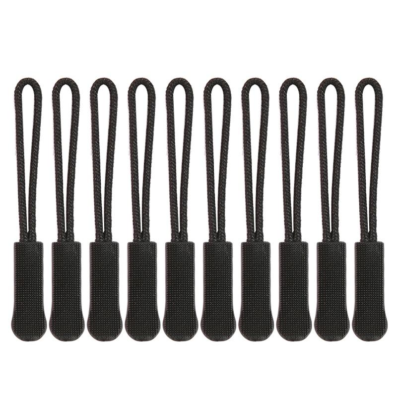 5/10/20PCS Zipper Head Extension Cord Tags Pulls Slider Cord Rope Puller Ends Lock Zip Clip Buckle for Bag Outdoor